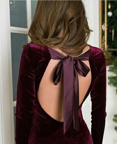 sexy velvet prom dress